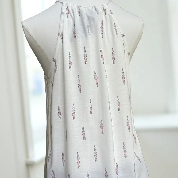 NWT Lascana Camisole Halter White Floral Spaghetti Strap with Tassels! Small! - Picture 5 of 10